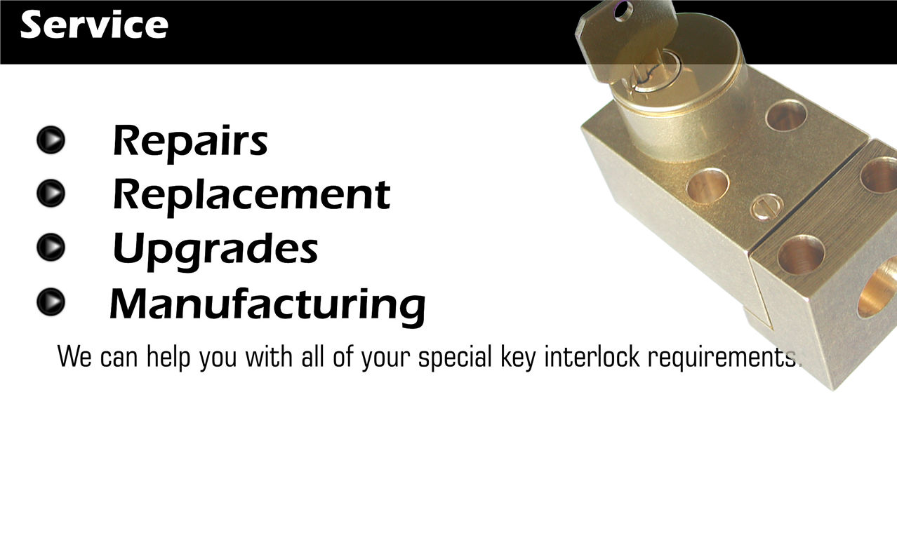 Key Interlocks Service, Key Interlocks Replacement  and Key Interlocks Custom  Manufacturing